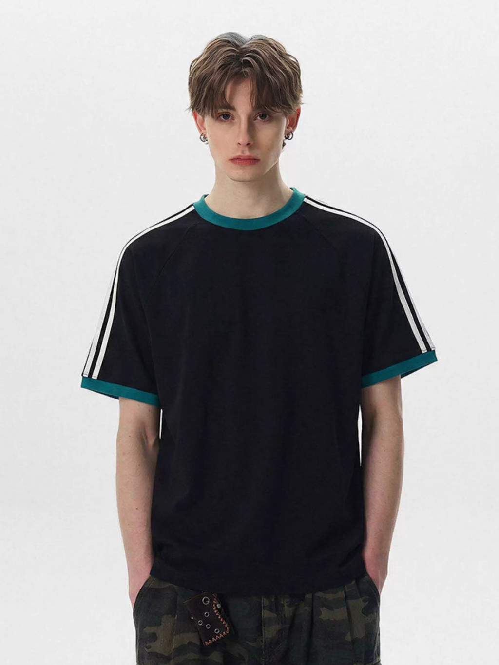 Dusttrail - Unisex Colorblock Cooling Striped Quick-Dry T-Shirt